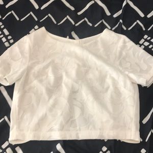 White textured crop top